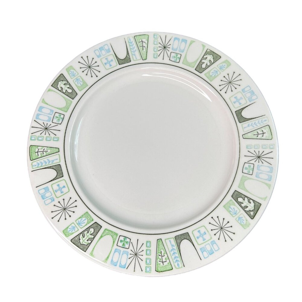 Vintage 1950’s Taylorstone Cathay 10.5” Dinner Plate MCM Made in USA Atomic
